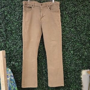 Men's Tan Canvas Pants, Slim Fit